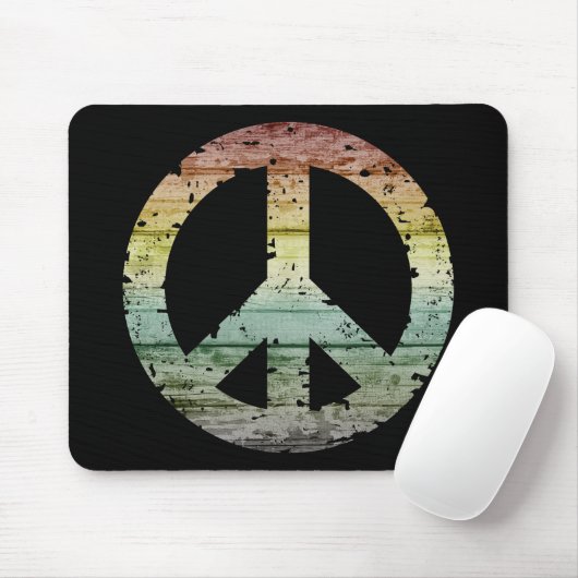 Boho Hippy 60s 70s Peace Sign Muismat (Met muis)
