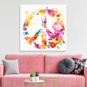 Boho Hippy 60s 70s Vredesteken Canvasprint Canvas Afdruk (Insitu (Woonkamer))
