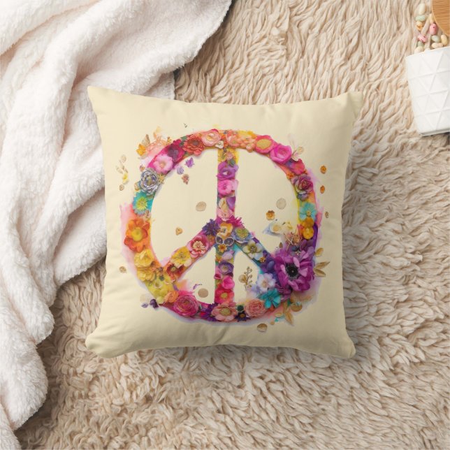 Boho Hippy 60s 70s Vredesteken Kussen (Deken)