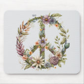Boho Hippy 60s 70s Vredesteken Muismat (Voorkant)
