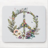 Boho Hippy 60s 70s Vredesteken Muismat (Voorkant)
