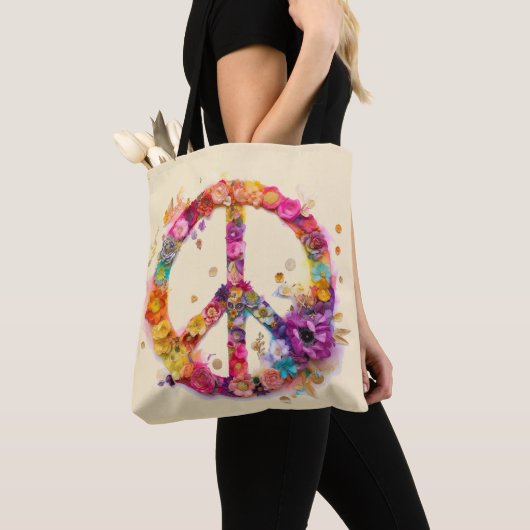 Boho Hippy 60s 70s Vredesteken Tote Bag (Dichtbij)