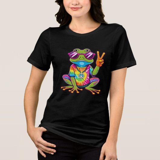 Boho Hippy 60s 70s Vredesteken Tri-Blend Shirt (Voorkant)