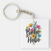 Boho Hobo bloem boeket ontwerp Sleutelhanger (voorkant)