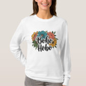 Boho Hobo bloem ontwerp T-shirt (Voorkant)