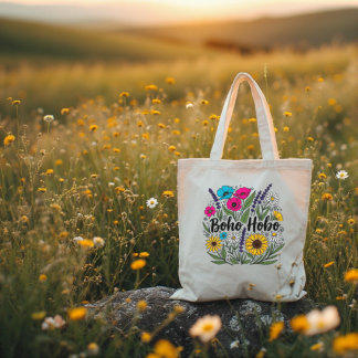 Boho Hobo bloementuin ontwerp Tote Bag