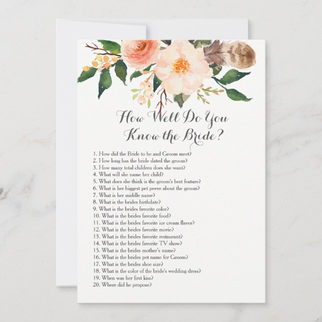 Boho Hoe goed ken je de bruid? (Voorkant)