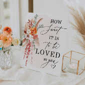 Boho hoe zoet het is bruiloft dessert tafel teken reclamebord met voetstuk