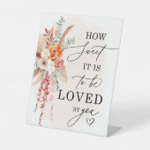 Boho hoe zoet het is bruiloft dessert tafel teken reclamebord met voetstuk (Voorkant)