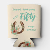 Boho Hoefijzer Wildbloemen 50ste verjaardag Blikjeskoeler (Achterkant)