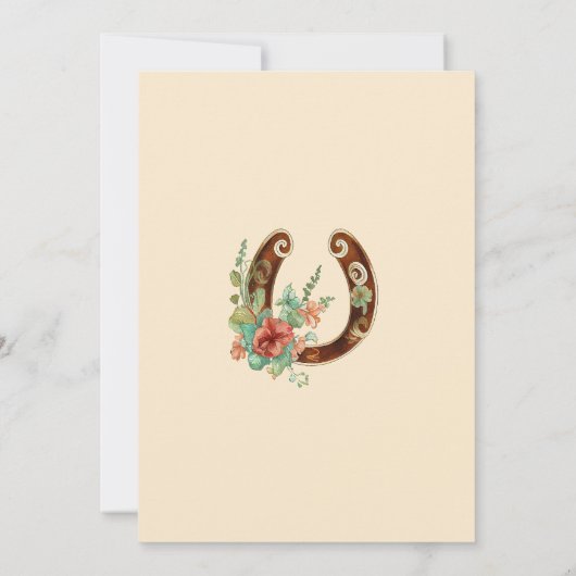 Boho Hoefijzer Wildflower Dertigste Verjaardag Kaart (Achterkant)