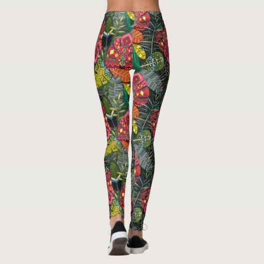 boho hojas forest leggings (Achterkant)