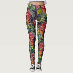 boho hojas middernacht leggings