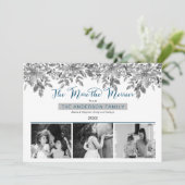 Boho Holiday Greenery Hoe meer Merrier 3 Foto Feestdagenkaart (Staand voorkant)