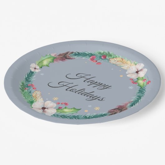  Boho Holiday Wreath Papieren Bordje (Gekanteld)