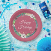  Boho Holiday Wreath Papieren Bordje (Feest)
