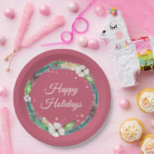  Boho Holiday Wreath Papieren Bordje (Feest)