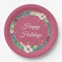  Boho Holiday Wreath Papieren Bordje