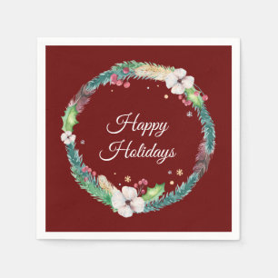 Boho Holiday Wreath Servet