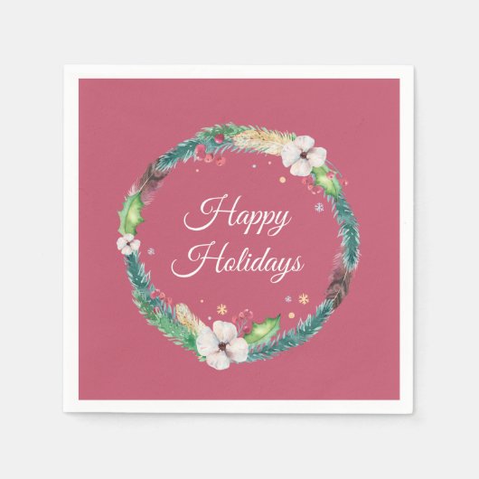 Boho Holiday Wreath Servet (Voorkant)