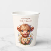 Boho Holy Koe Highland Koe Baby shower Papieren Bekers (Achterkant)