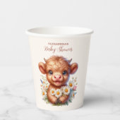 Boho Holy Koe Highland Koe Baby shower Papieren Bekers (Voorkant)