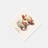 Boho Holy Koe Highland Koe Baby shower Servet (Hoek)