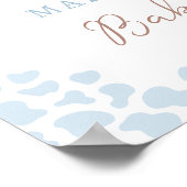 Boho Holy Koe Pampas Grass Boy Baby shower Welkom Poster (Hoek)