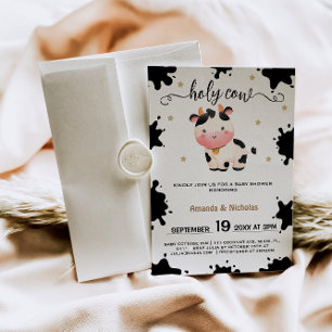 Boho Holy Koe & Sterren Baby Jongensdouche Kaart