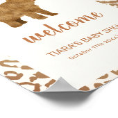 Boho Holy Koe Western Baby shower Welkom Poster (Hoek)