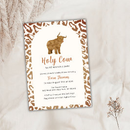 Boho Holy Koe Western Highland Koe Baby shower Kaart