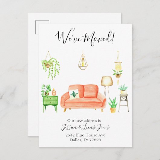 Boho Home Beweging Aankondiging We zijn verhuisd (Voorkant / Achterkant)