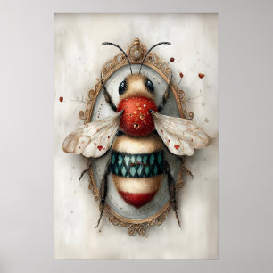 Boho Hommeldruk, Bij Lente Printbare Muur Poster