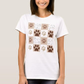 Boho Hond & Kat Paw Geruite T-shirt (Voorkant)