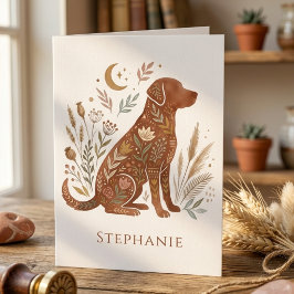 Boho-hond-wenskaart – Cadeau voor hondenliefhebber Bedankkaart