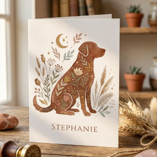 Boho-hond-wenskaart – Cadeau voor hondenliefhebber Bedankkaart
