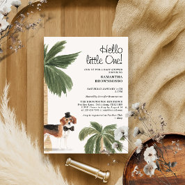 Boho Hondenjongen Baby Shower Rustieke Beagle Kaart