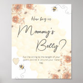 Boho Honey Baby Shower Hoe groot is mama's buik Poster (Voorkant)