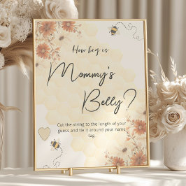 Boho Honey Baby Shower Hoe groot is mama's buik Poster