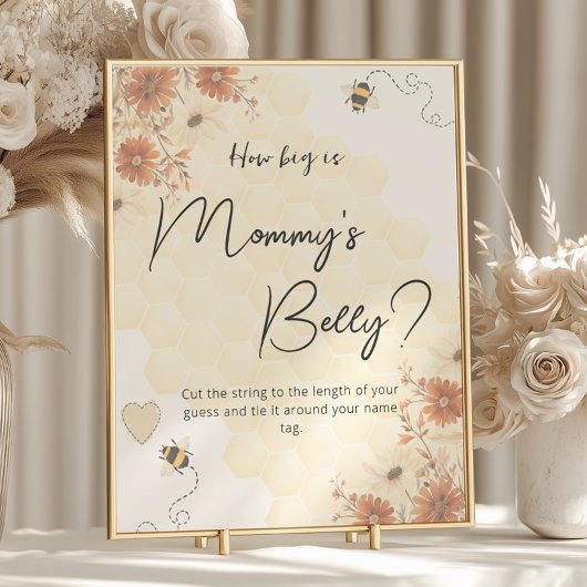 Boho Honey Baby Shower Hoe groot is mama's buik Poster