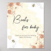 Boho Honey Bee Baby shower Boeken voor Baby Poster (Voorkant)