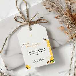 Boho Honey bijenthema dank u verjaardag Cadeaulabel