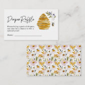 Boho HoneyBee Diaper Raffle Baby Shower Informatiekaartje (Voorkant / Achterkant)