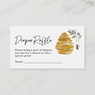 Boho HoneyBee Luiers Verlotingsfeestje Baby Shower Informatiekaartje