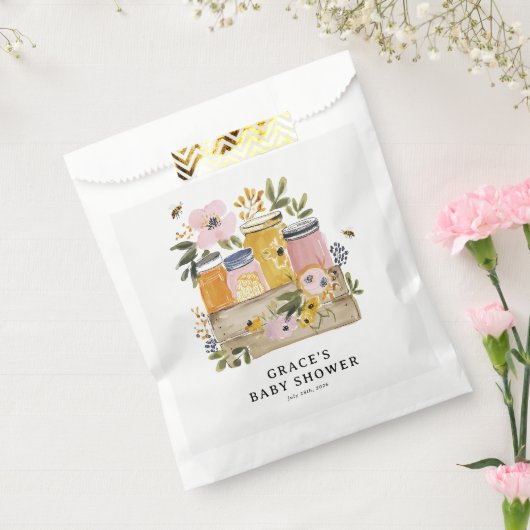 Boho HoneyBee & Wilde Bloem Baby Shower Bedankzakje (Gezegeld)