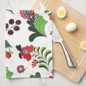 Boho Hongaarse Folk Bloemendesign voor Thuis of al Theedoek (Quarter Fold)