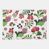 Boho Hongaarse Folk Bloemendesign voor Thuis of al Theedoek (Horizontaal)