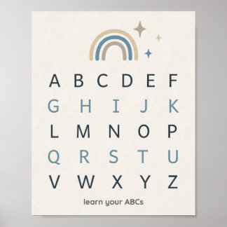 Boho Hoofdletters Alfabet Print Slaapkamer Muurkun