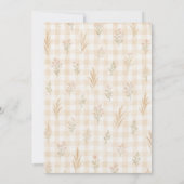 Boho Hoogland Koe Gingham Bloemige Verjaardag Kaart (Achterkant)