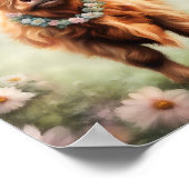 Boho hoogland koe kunst print, hoogland koe decor poster (Hoek)